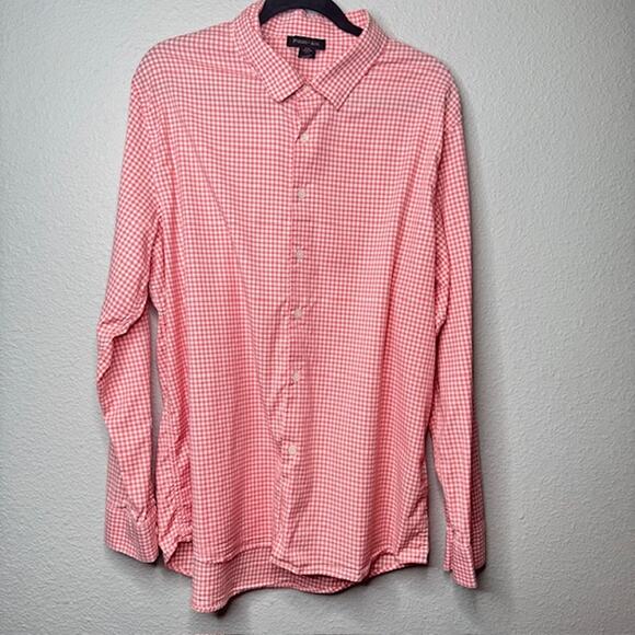 Porter & Ash Mens X-Large Lt Orange Gingham LS Button Up Shirt - Picture 7 of 14
